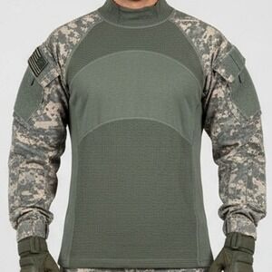 Massif Mountain Gear Shirt Mens Sz M‎ Green Camo Army Combat Soldier Performance